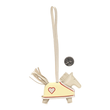 Hermes Milo Lambskin Grigri Rodeo Robeo Coeur Bag Charm PM Craie Jaune Milton Rouge Radieux 2 of 5