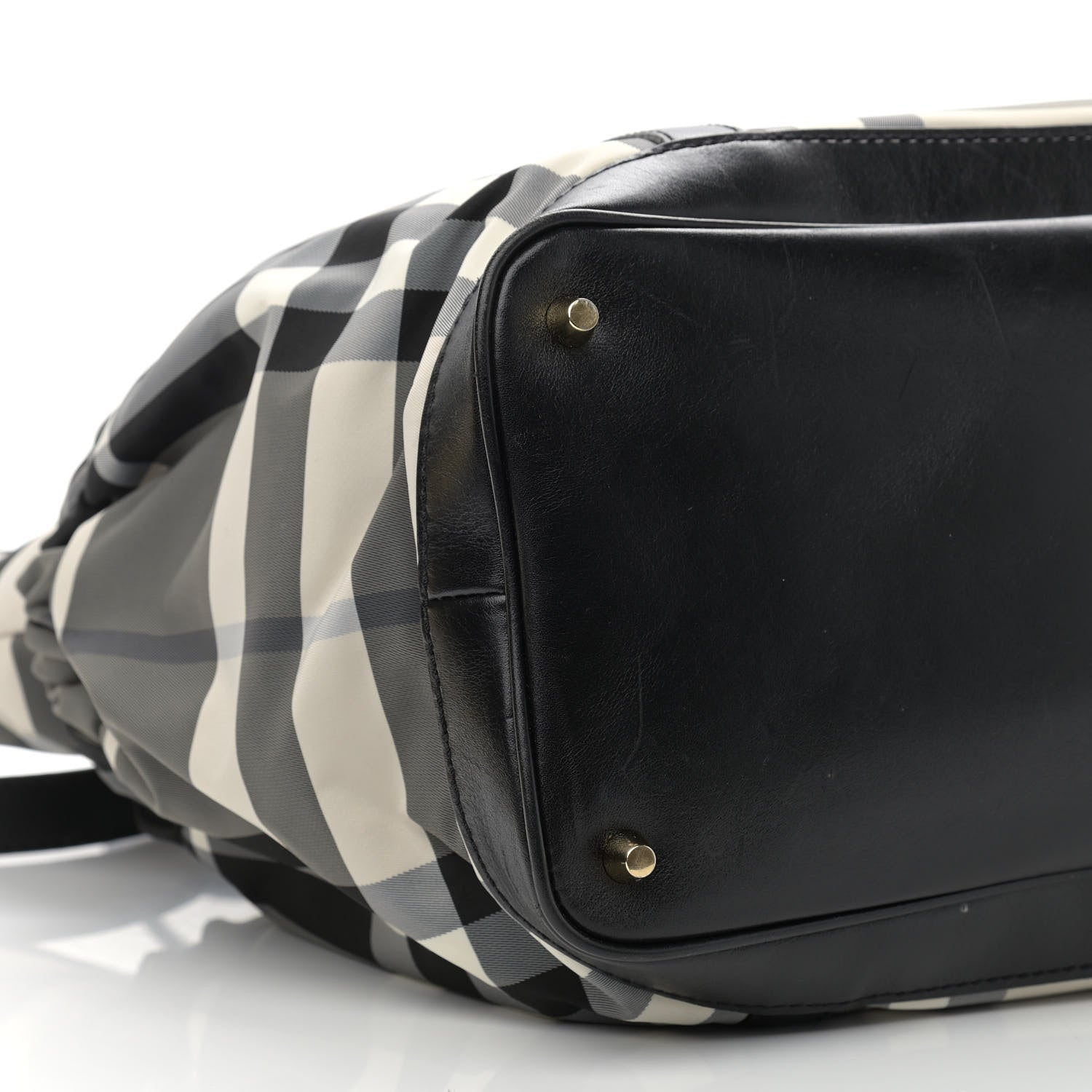 Burberry Nylon Beat Check Diaper Bag Black 8 of 9