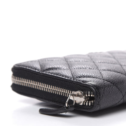 Chanel Caviar Quilted Large Gusset Zip Around Wallet Black 9 of 10