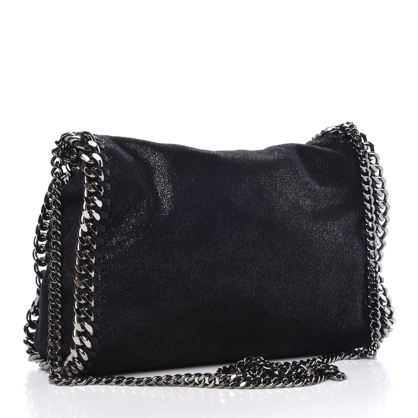 Shaggy Deer Mini Falabella Fold Over Tote Black