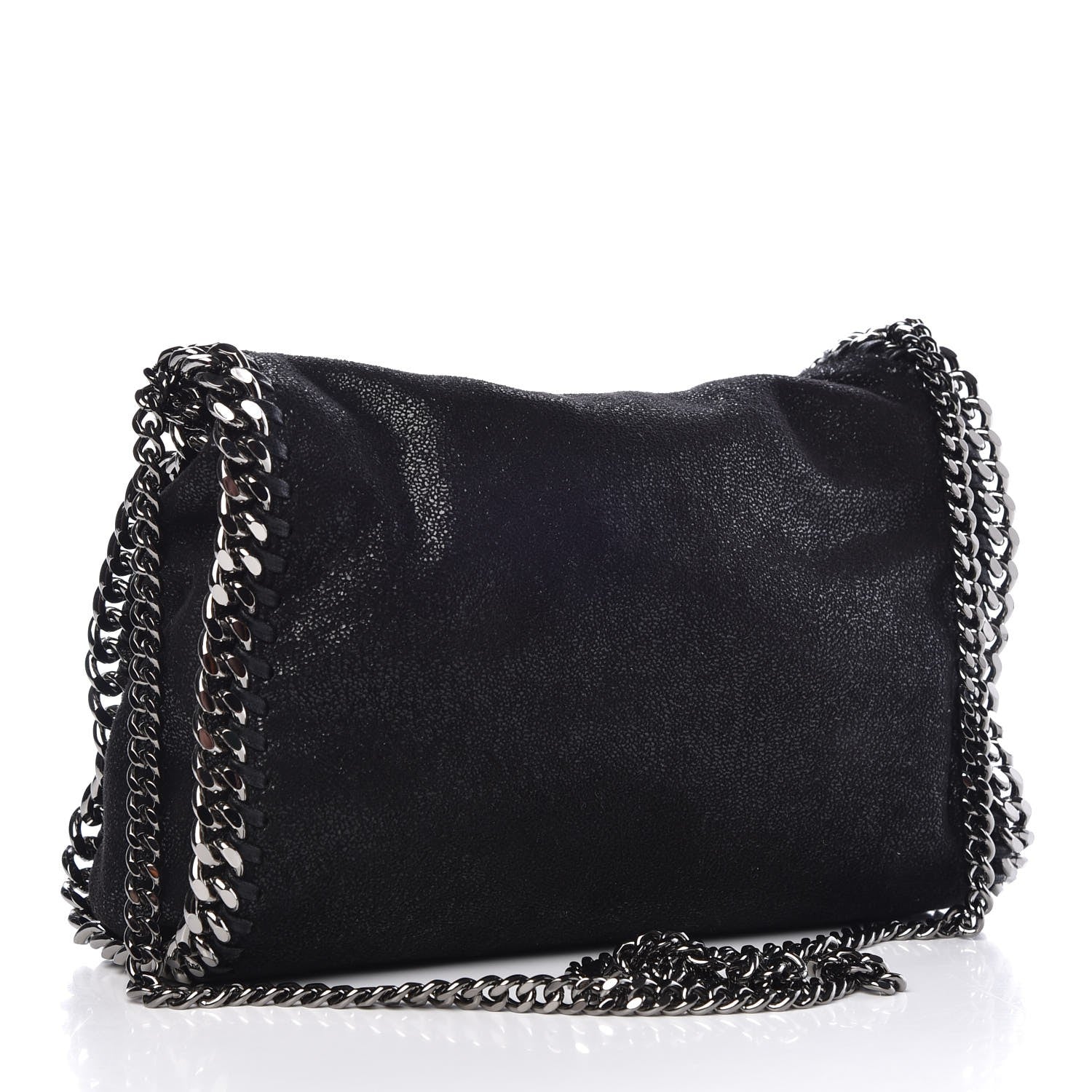 Stella McCartney Shaggy Deer Mini Falabella Fold Over Tote Black 3 of 6
