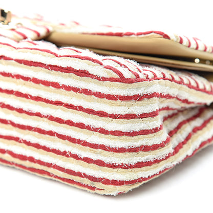 Chanel Jersey Quilted Medium Coco Sailor Flap Red White 10 of 12