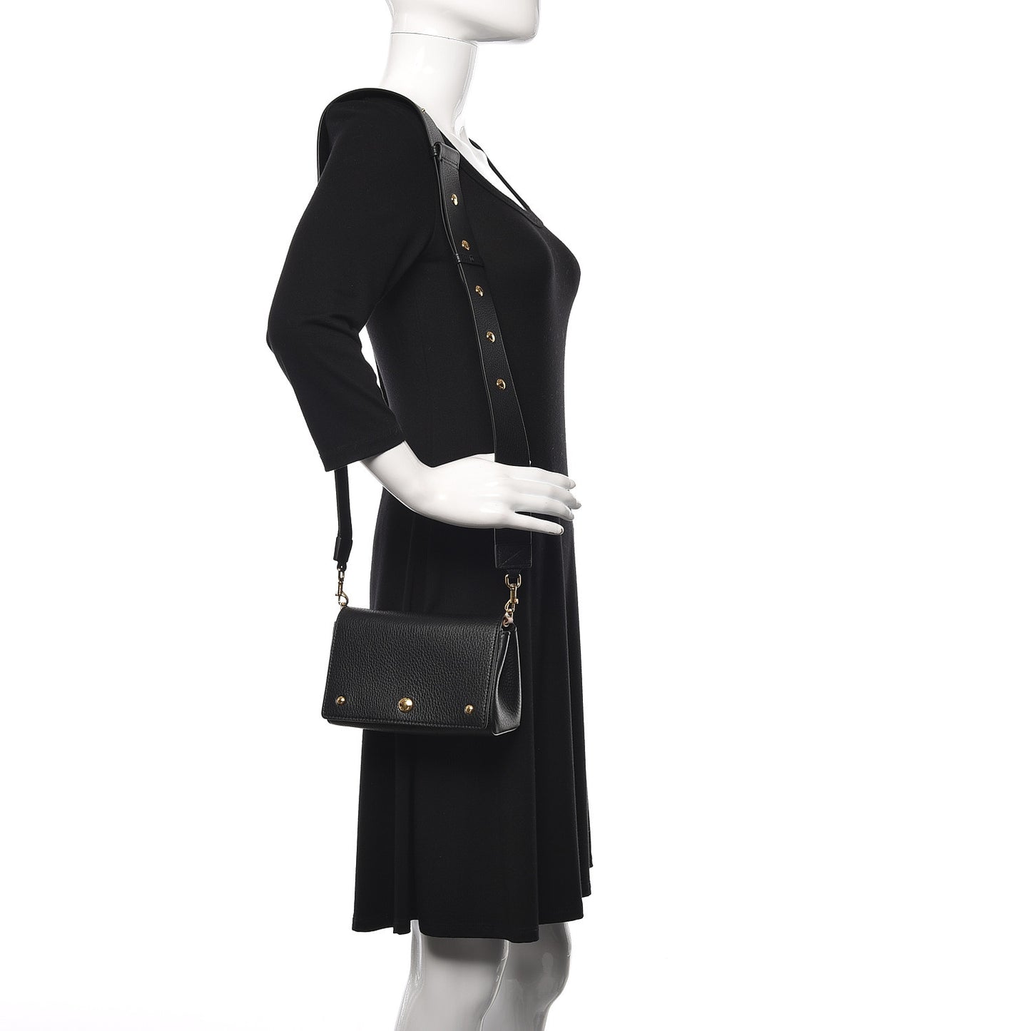 Grainy Calfskin Crossbody Black