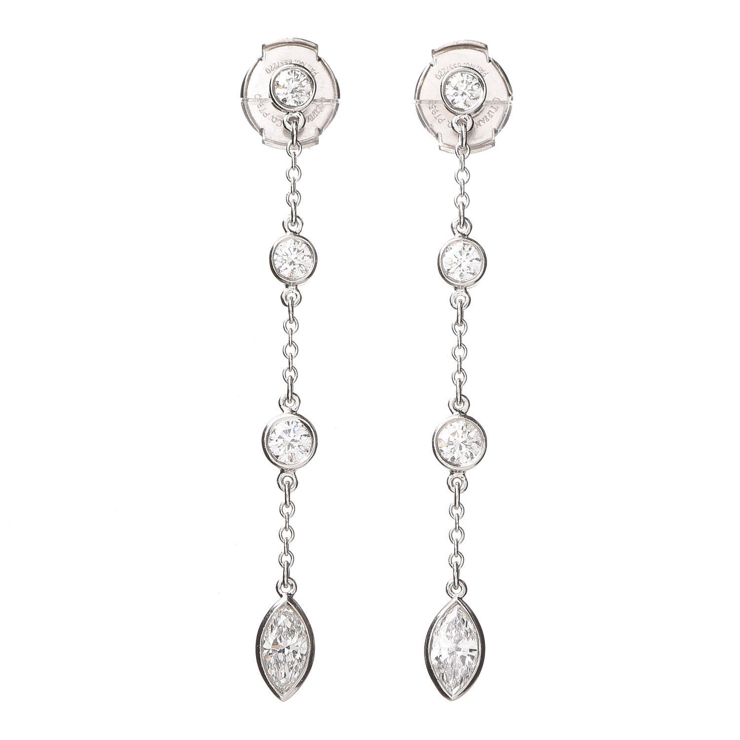 Platinum Diamond .95ctw Swing Drop Earrings