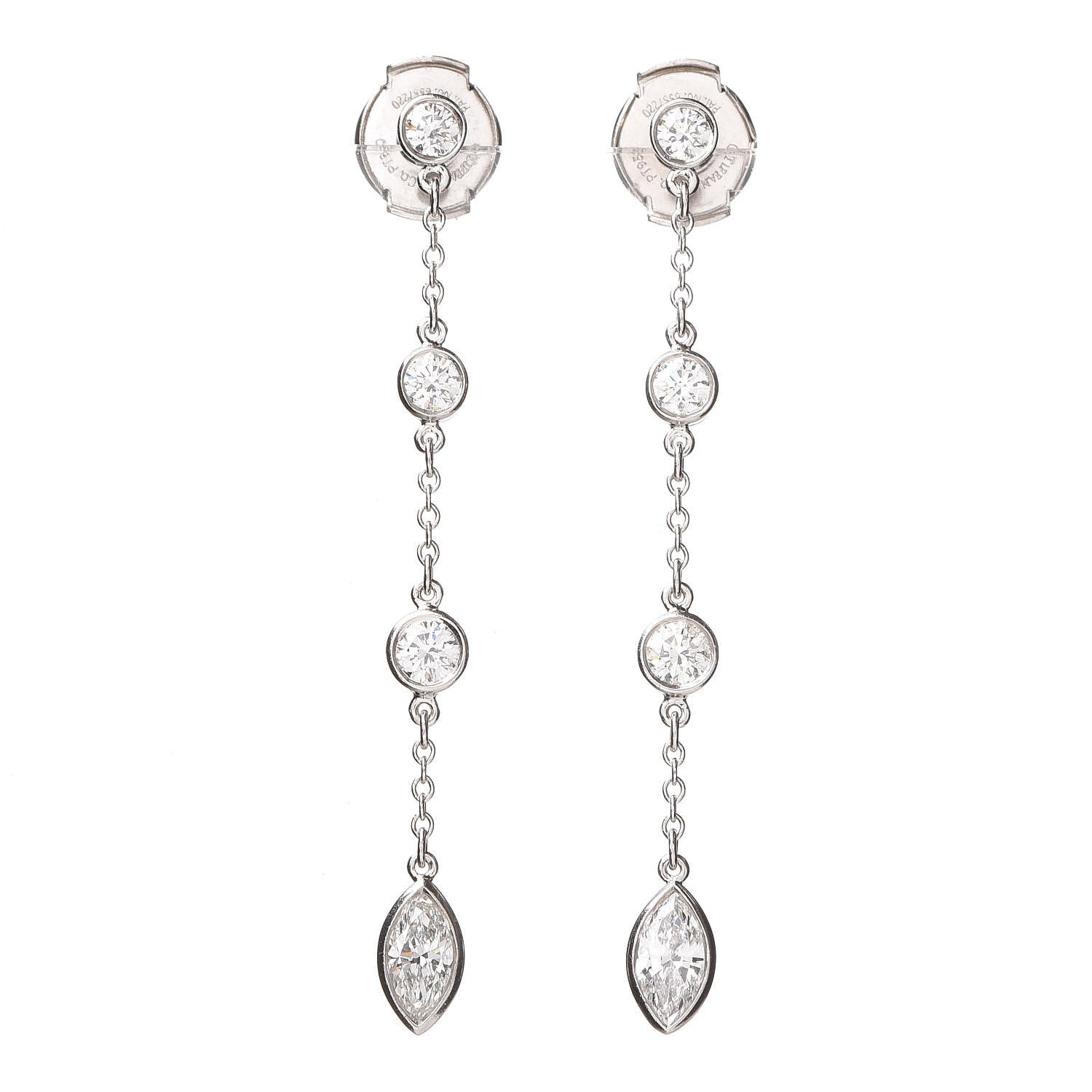 Tiffany Platinum Diamond .95ctw Swing Drop Earrings 1 of 6