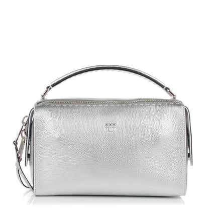 Fendi Cuoio Romano Lux Selleria Lei Boston Tote Argento 1 of 9