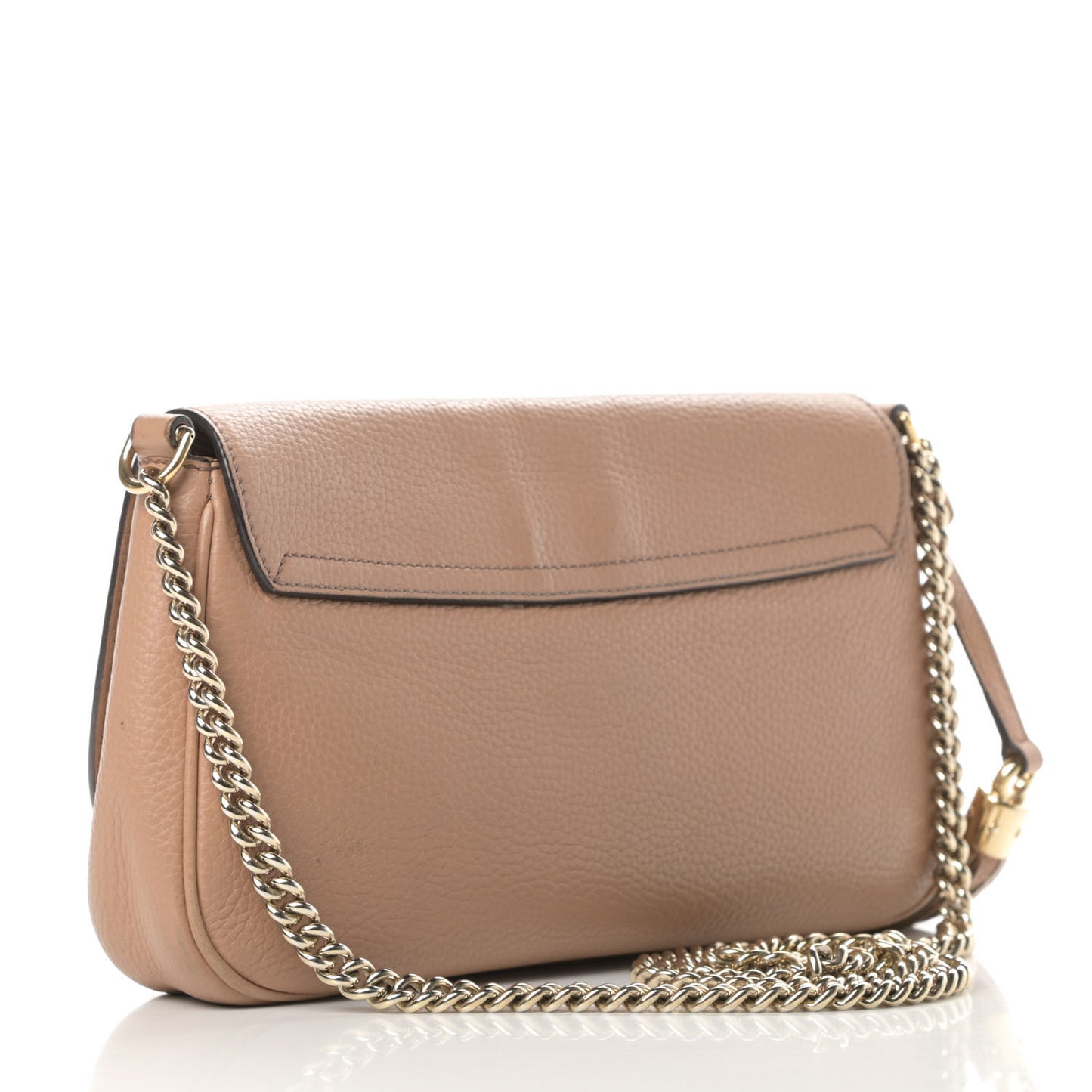 Pebbled Calfskin Medium Soho Flap Crossbody Camelia