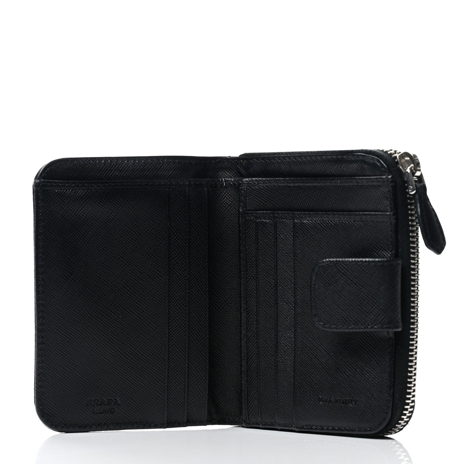 Prada Tessuto Nylon Compact Zip Around Wallet Black 5 of 8
