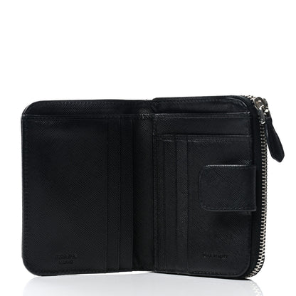 Prada Tessuto Nylon Compact Zip Around Wallet Black 5 of 8