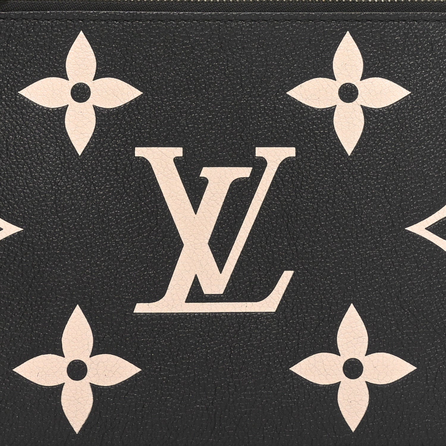 Louis Vuitton Empreinte Monogram Giant Neverfull MM Pochette Black Beige 6 of 6