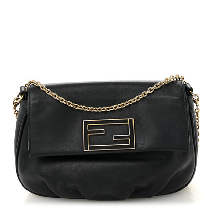 Fendi Vitello Flamingo Fendista Pouchette Crossbody Black 1 of 10