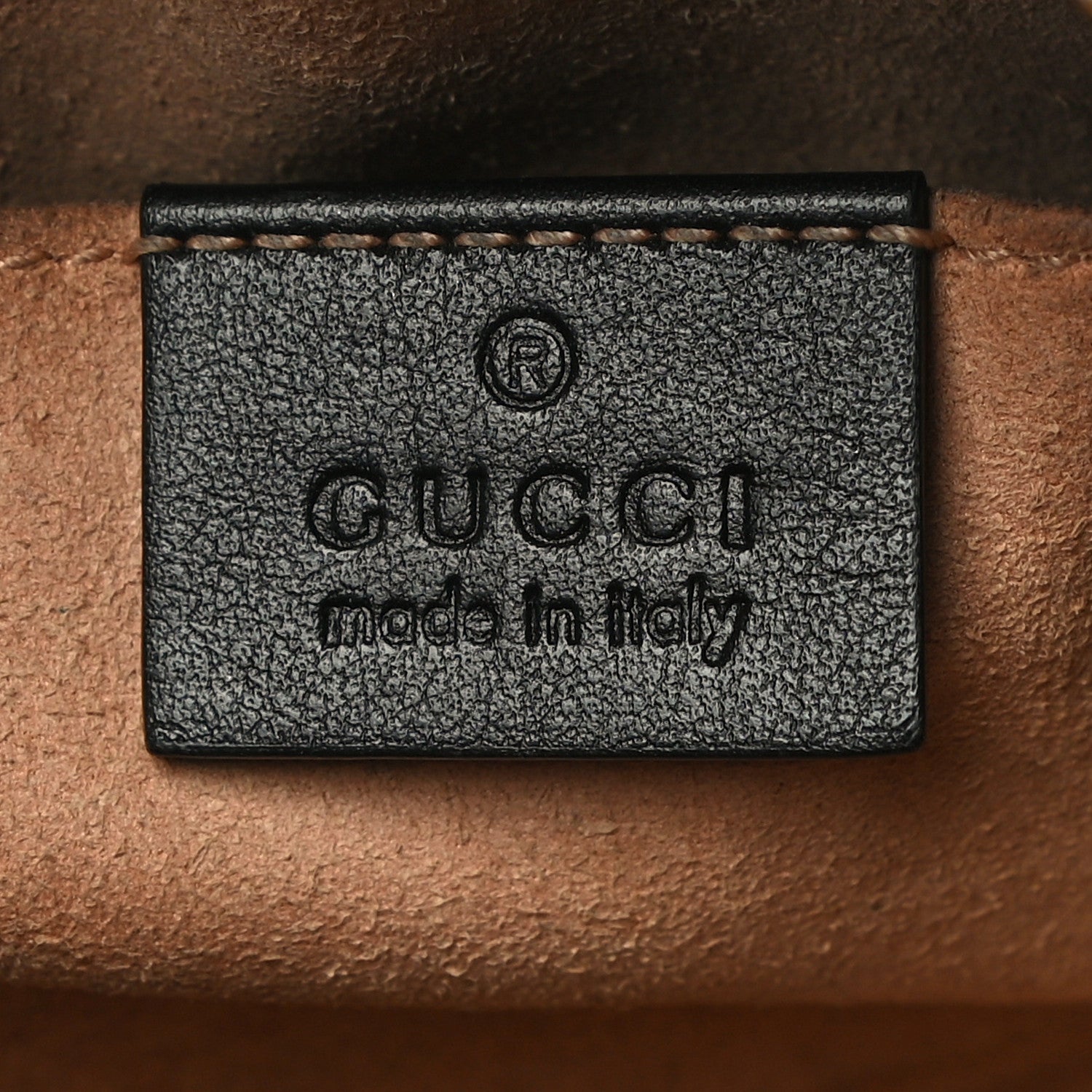 Gucci Calfskin Matelasse Mini GG Marmont Chain Shoulder Bag Black 6 of 15