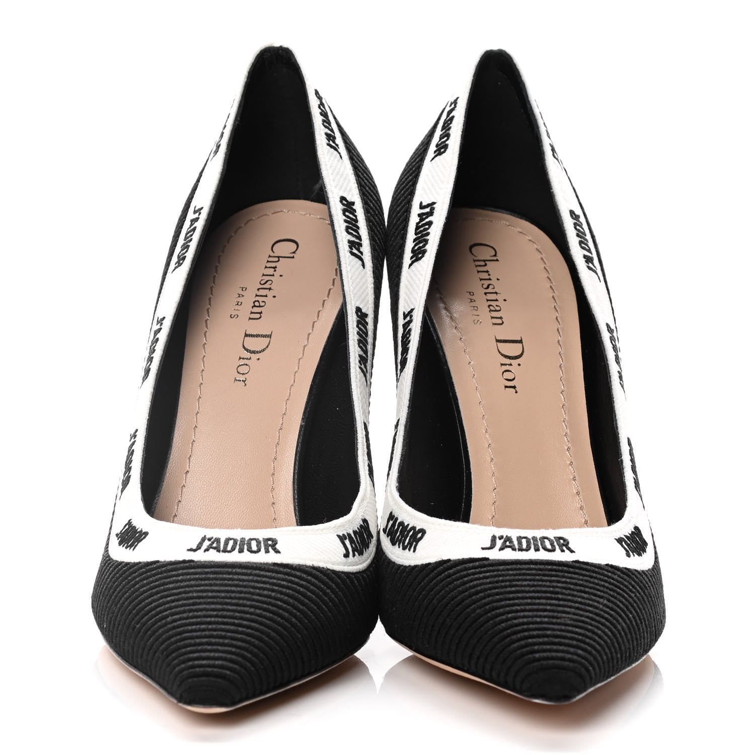 Christian Dior Technical Canvas Ribbon Embroidered J'Adior 100mm Pumps 37 Black 2 of 20