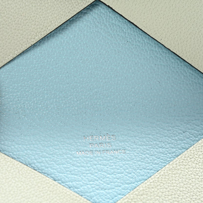Hermes Chevre Mysore Verso Calvi Card Case Vert Fizz Bleu Zephyr 6 of 7
