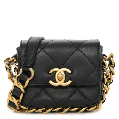 Chanel Calfskin Quilted Mini Framing Chain Bag Black 1 of 11