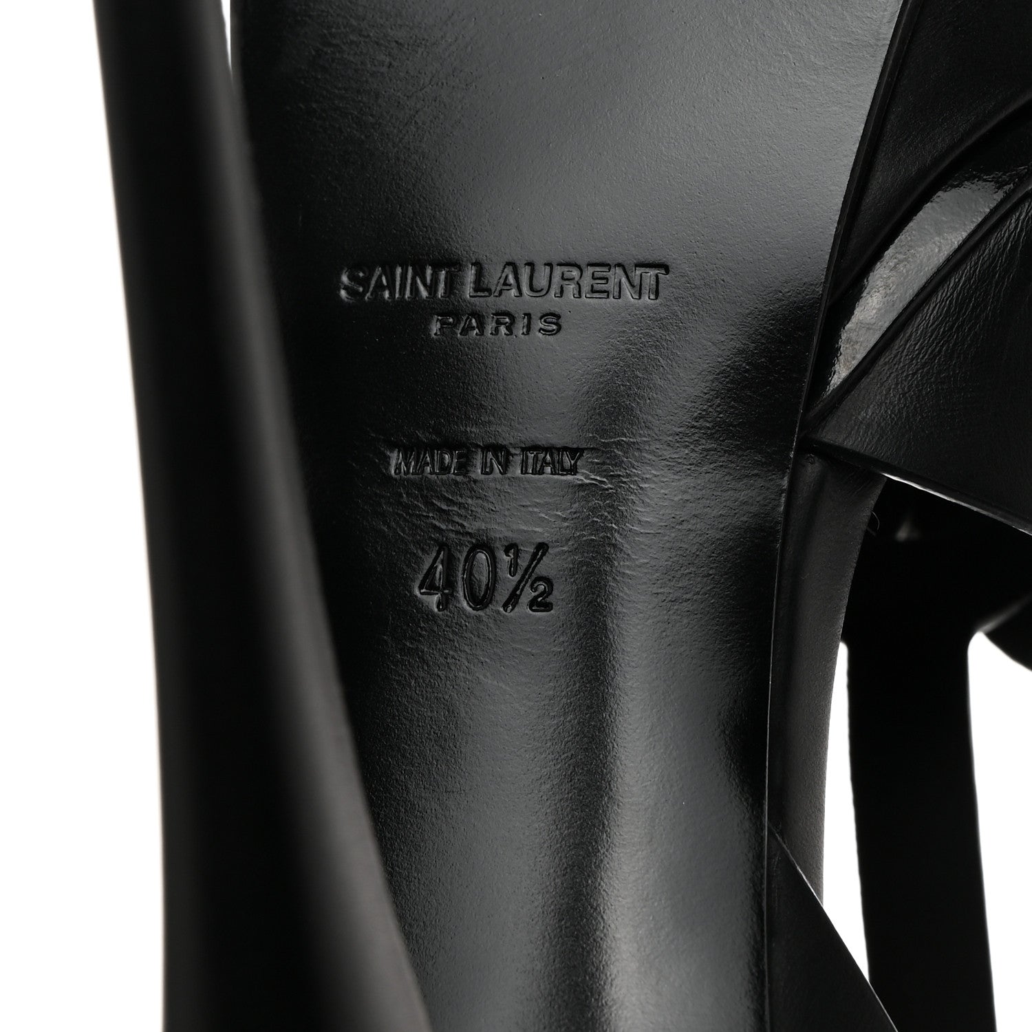 Saint Laurent Calfskin Tribute 105 Platform Sandals 40.5 Black 8 of 9