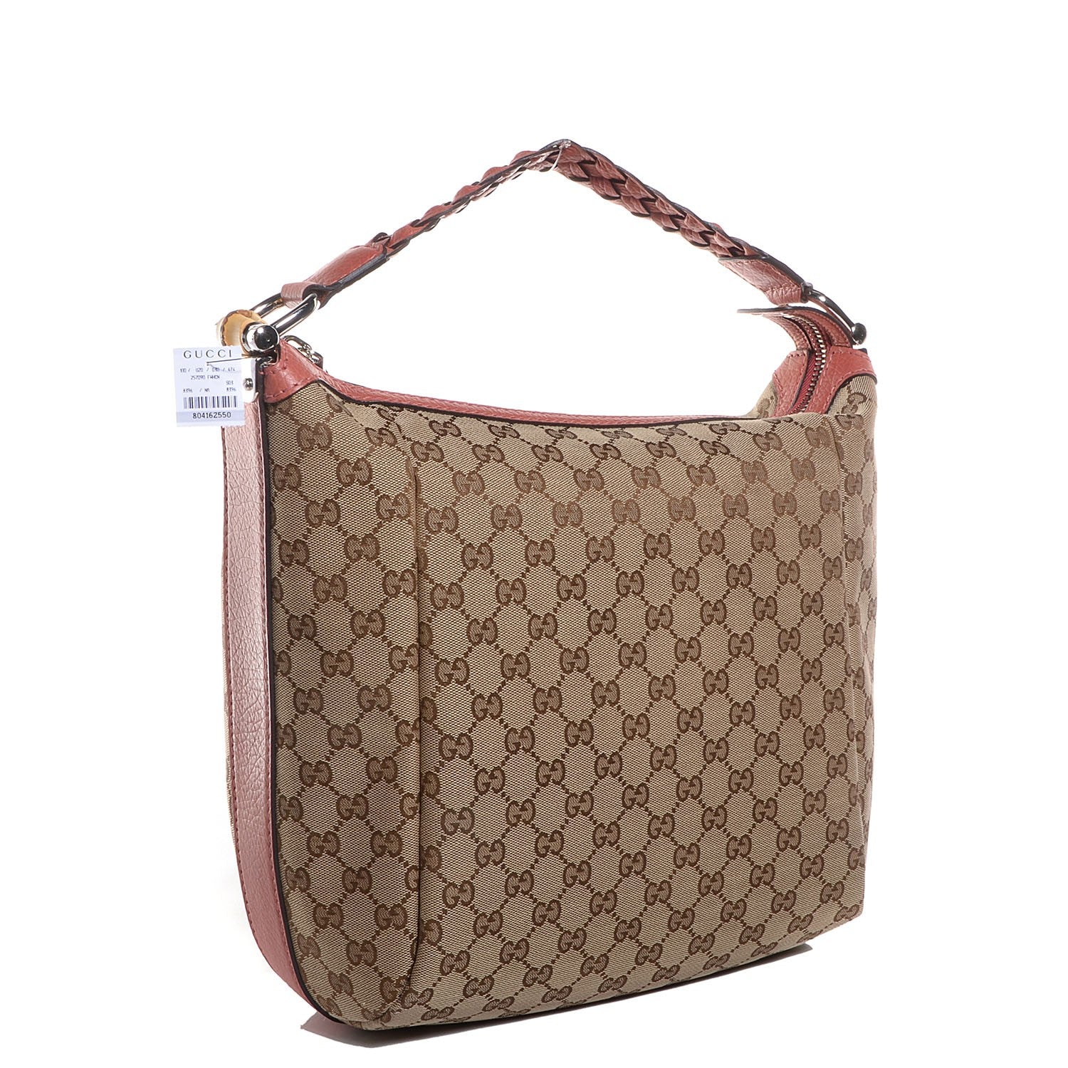 Gucci Monogram Bamboo Bar Medium Hobo Coral 3 of 7