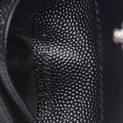 Saint Laurent Grain De Poudre Matelasse Chevron Monogram Compact Zip Around Wallet Black 8 of 9