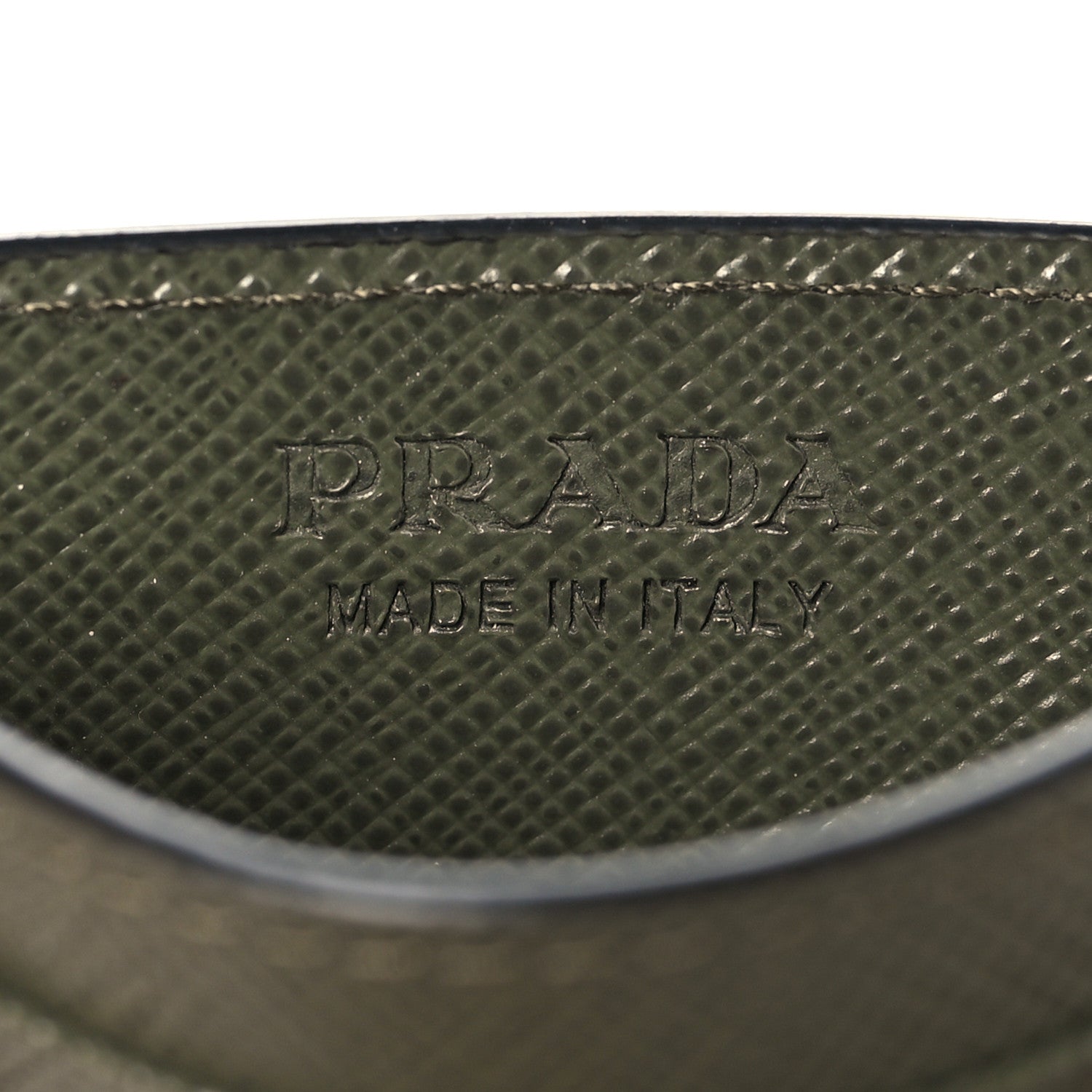 Prada Saffiano Triangle Card Holder Loden 6 of 8