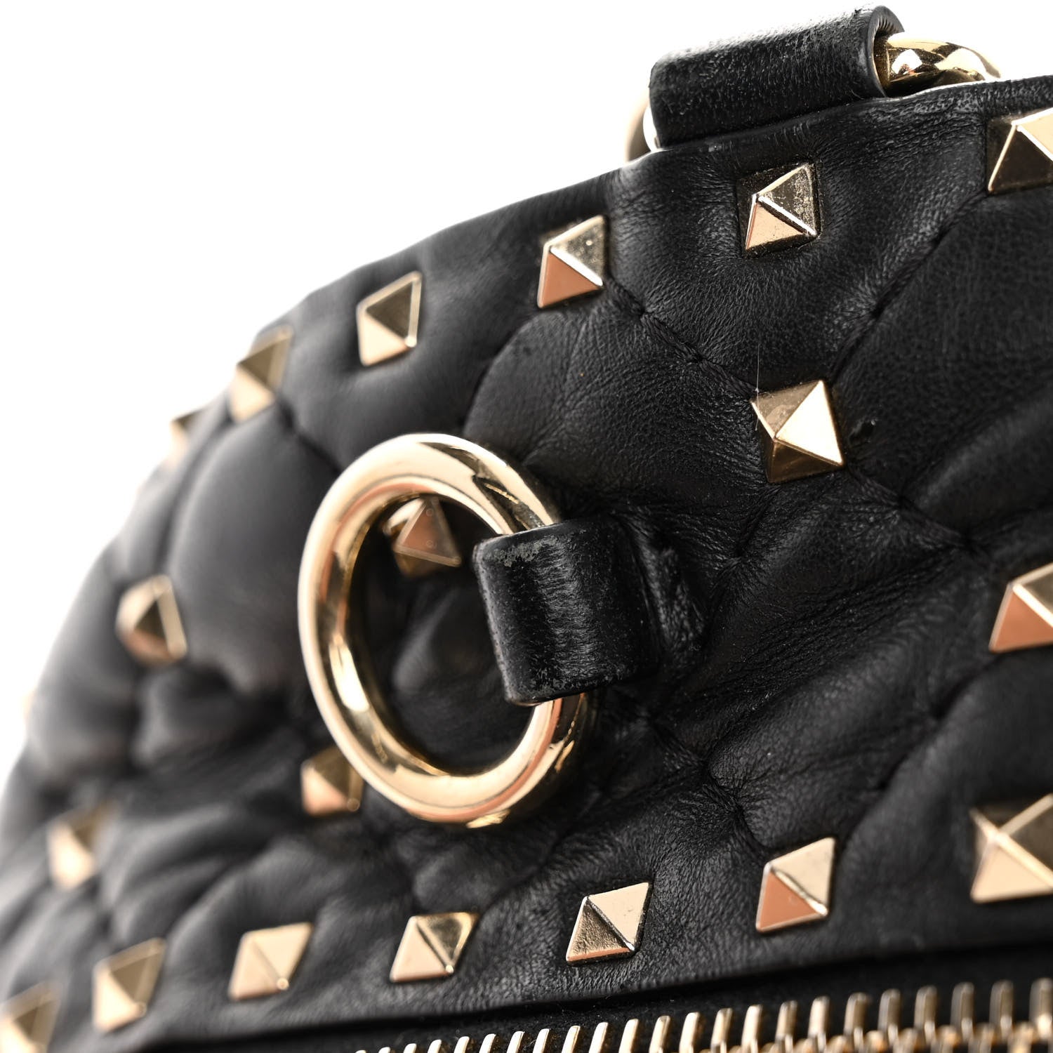 Valentino Garavani Lambskin VLTN Print Quilted Mini Rockstud Spike Backpack Black 11 of 16