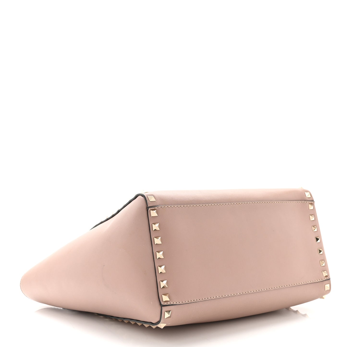 Vitello Rockstud Double Handle Tote Poudre