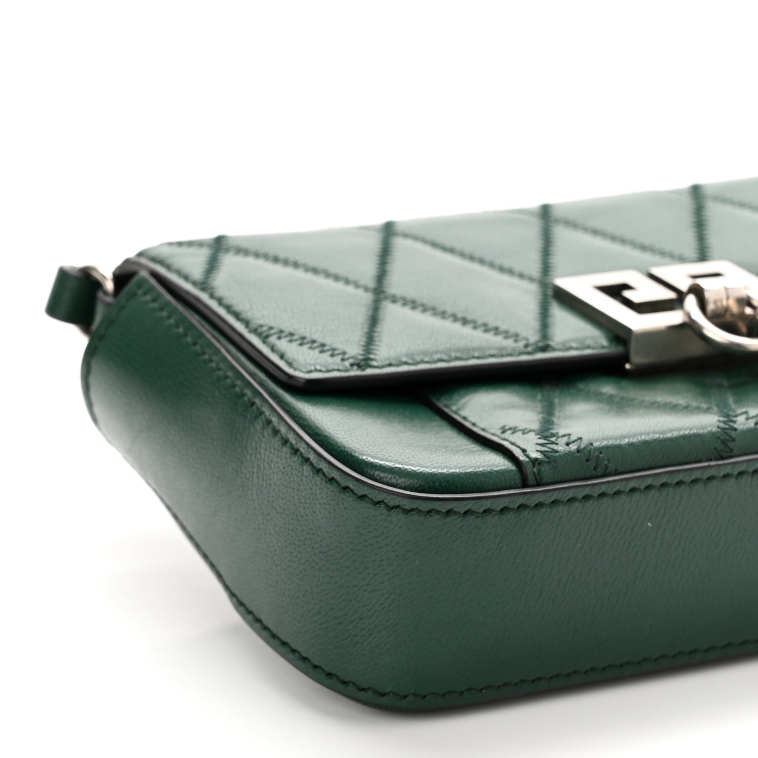 Givenchy Goatskin Quilted GV3 Mini Pocket Convertible Bag Green Forest 7 of 8