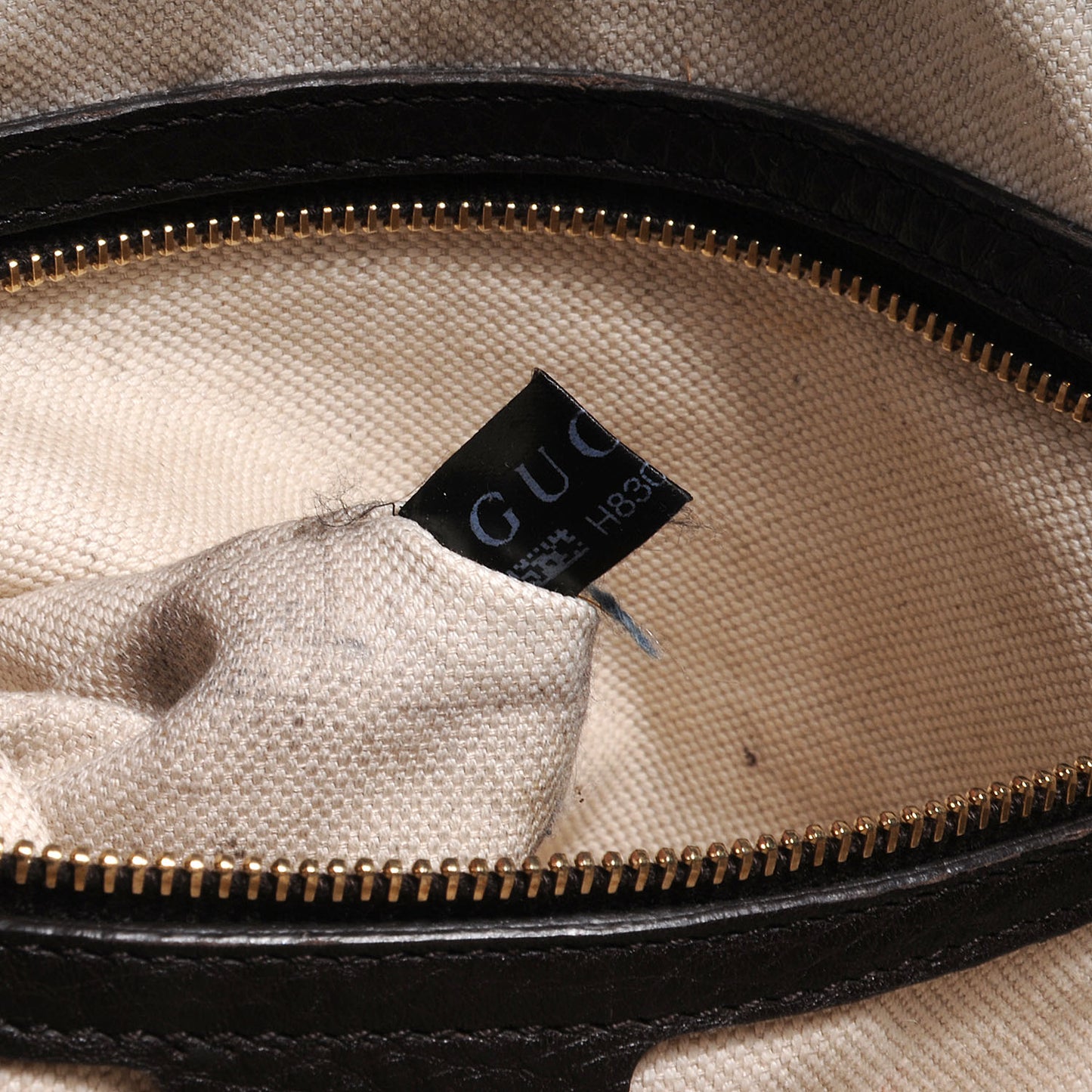 Leather Vintage Web Medium Top Handle Bag Dark Brown