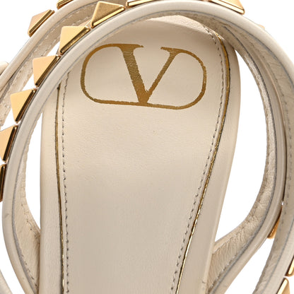 Valentino Garavani Calfskin Rockstud No Limit High-Heel Sandals 39.5 Light Ivory 7 of 16
