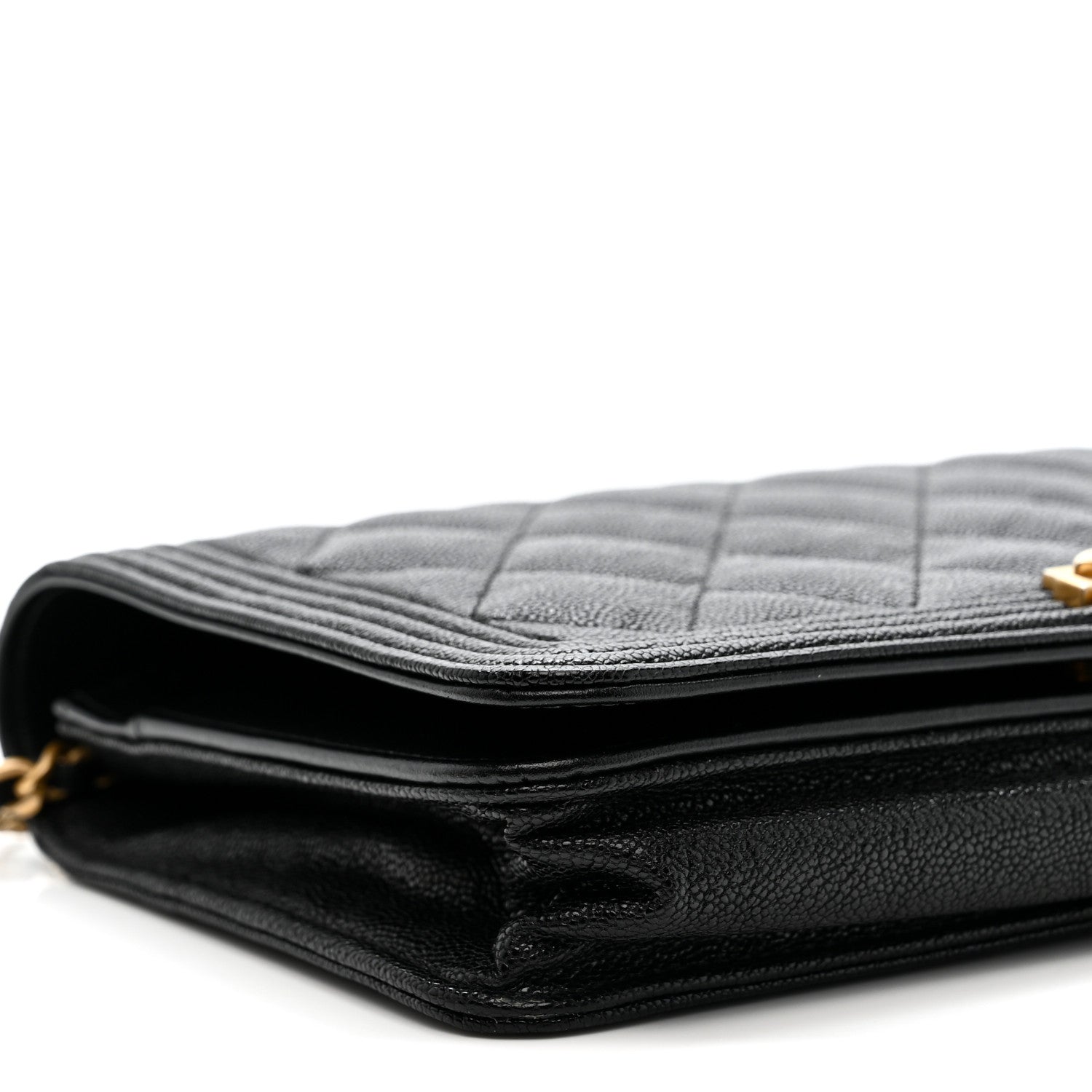 Chanel Caviar Quilted Boy Wallet On Chain WOC Black 10 of 12