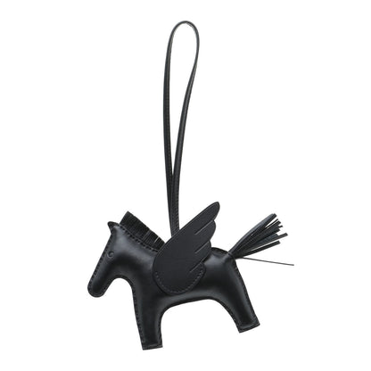 Hermes Milo Lambskin Grigri Rodeo Pegase Horse Bag Charm MM So Black 1 of 4