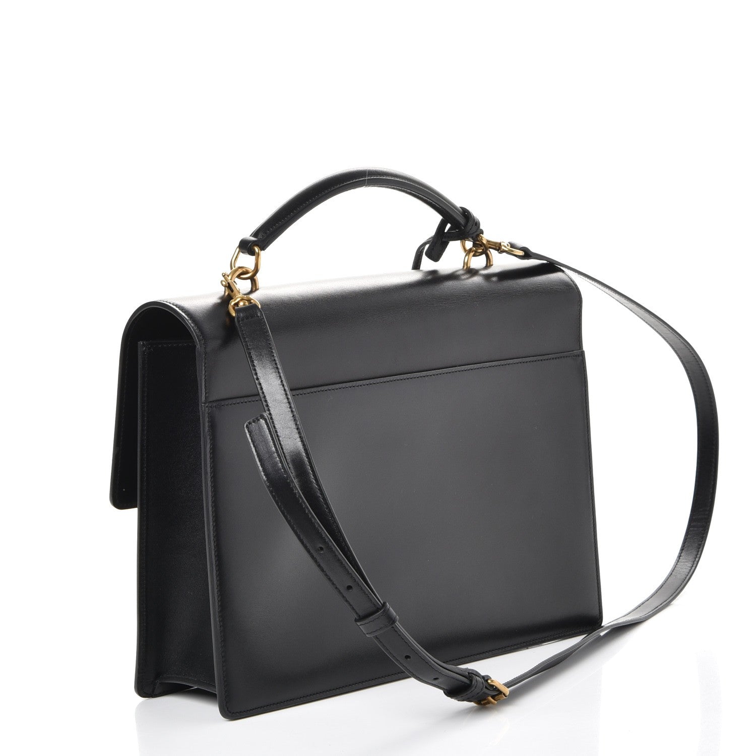 Saint Laurent Smooth Calfskin Large High School Shoulder Bag Black 3 of 9
