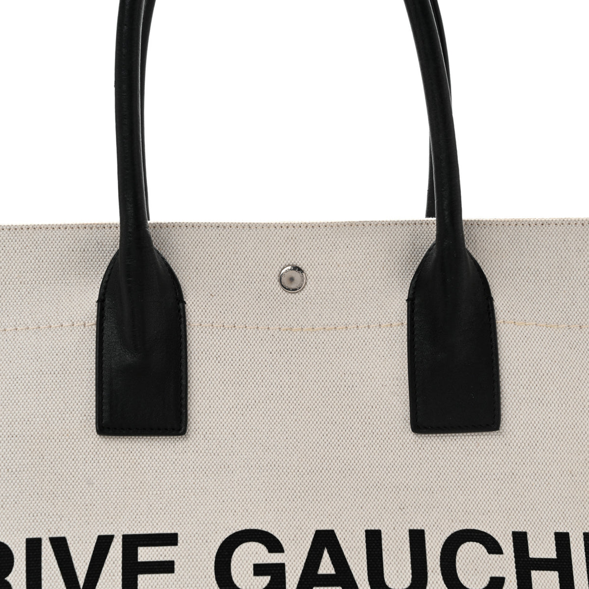 Linen Calfskin Rive Gauche Tote Optic White