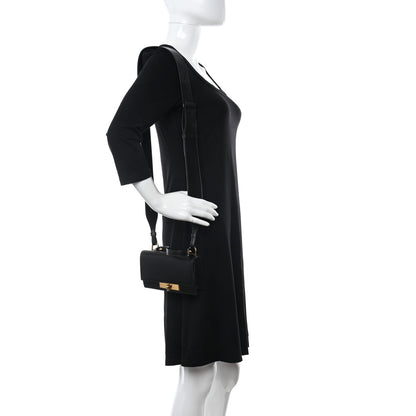 Alexander McQueen Calfskin Skull Lock Mini Crossbody Bag Black 2 of 8