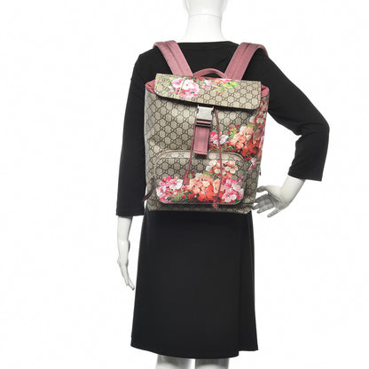 Gucci GG Supreme Monogram Blooms Medium Single Buckle Backpack Beige Multicolor Dry Rose 2 of 8