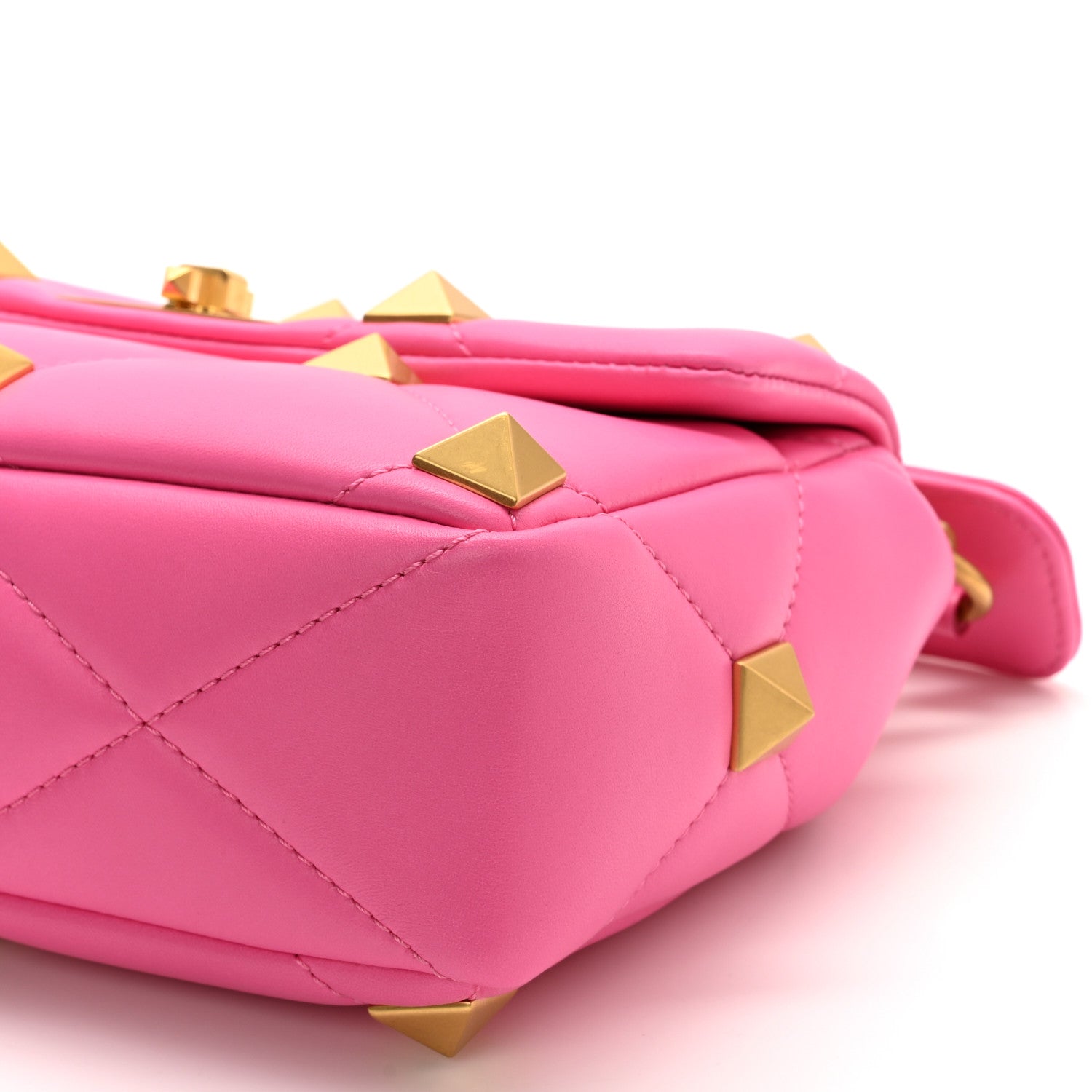 Valentino Garavani Nappa Medium Roman Stud Shoulder Bag Feminine Pink 9 of 10