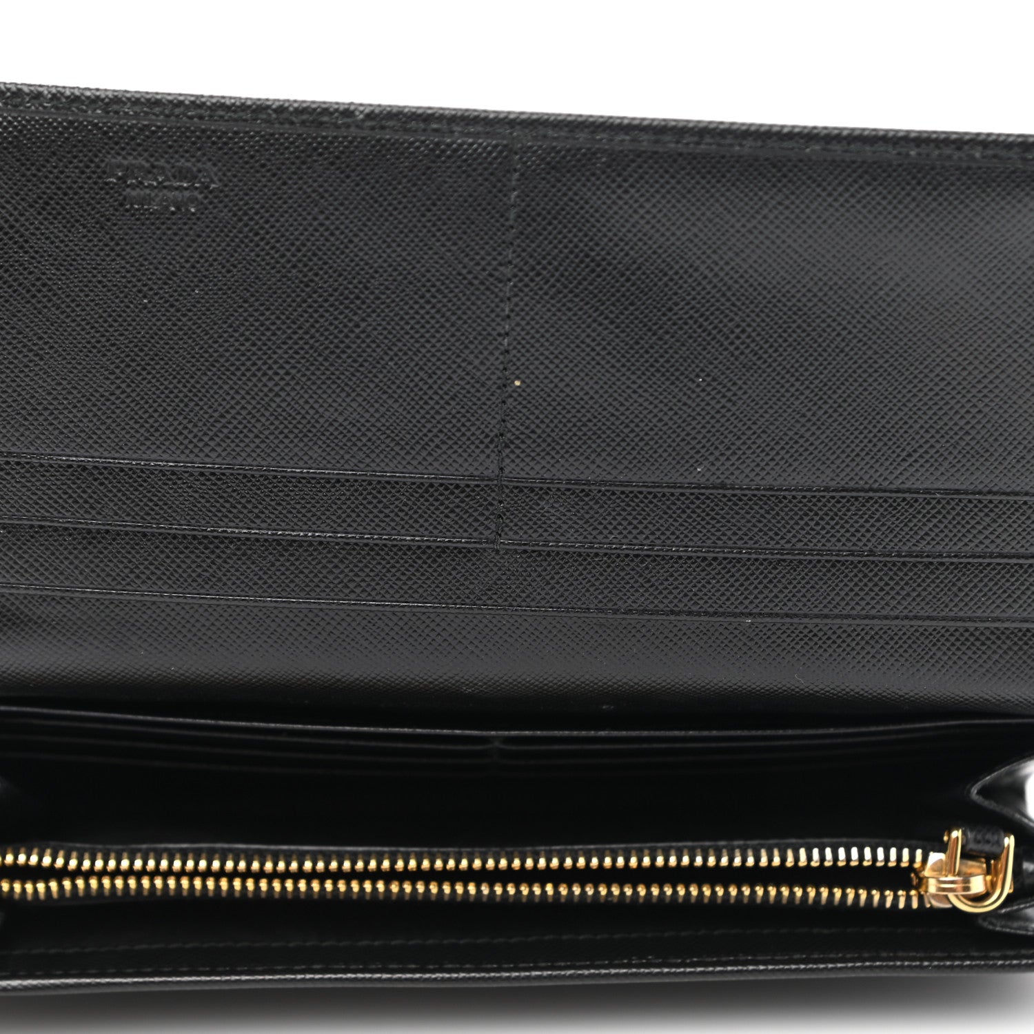 Prada Saffiano Metal Continental Flap Wallet Black 5 of 6