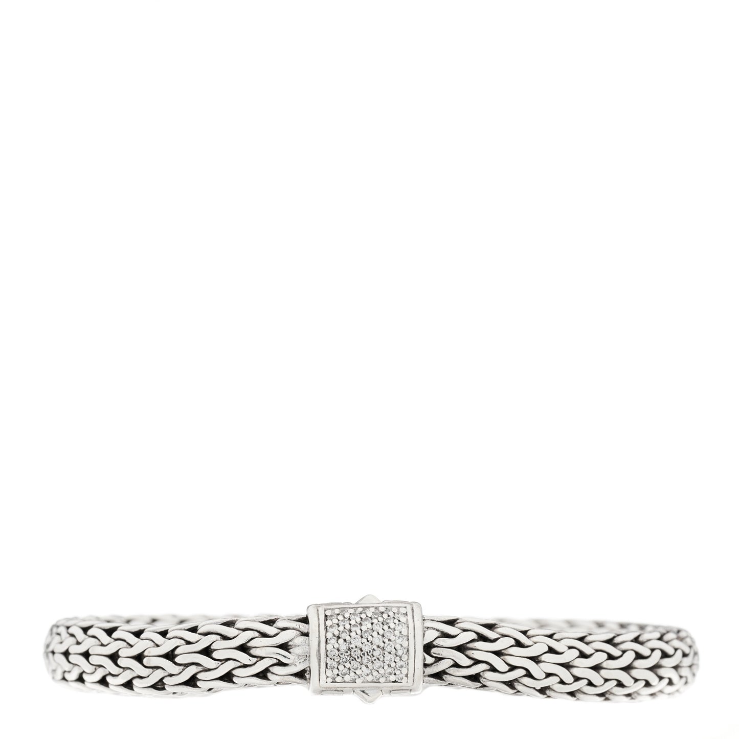 Sterling Silver Diamond 7.5mm Classic Chain Bracelet