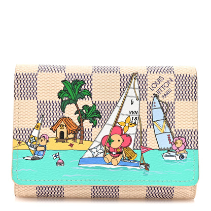 Louis Vuitton Damier Azur 2023 Christmas Animation Sailing Vivienne Portefeuille Monet Rosalie Coin Purse Dragon Fruit Pink 1 of 7
