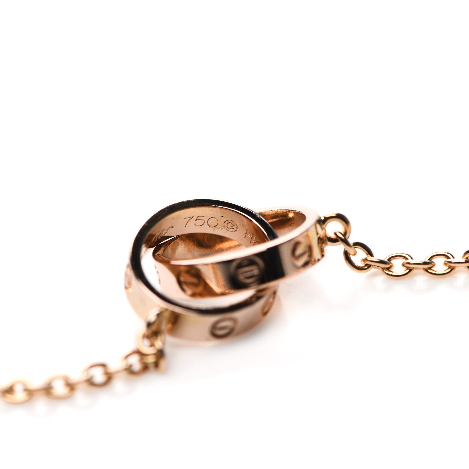 Cartier 18K Pink Gold Interlocking LOVE Necklace 5 of 6
