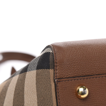 Burberry Grainy Calfskin House Check Small Canterbury Tote Tan 11 of 15