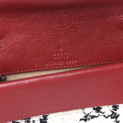 Gucci Tweed GG Monogram Super Mini Dionysus Shoulder Bag White Black Romantic Cherry 5 of 10