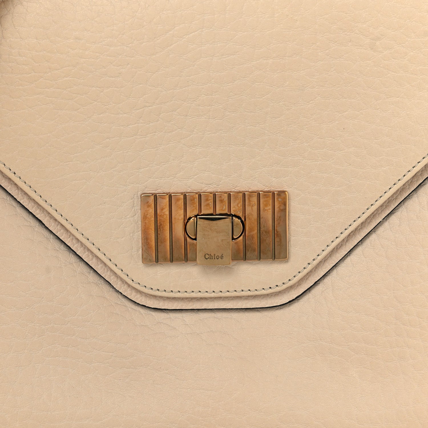 Chloe Grained Calfskin Medium Sally Flap Bag Cream 10 of 13