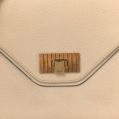 Chloe Grained Calfskin Medium Sally Flap Bag Cream 10 of 13