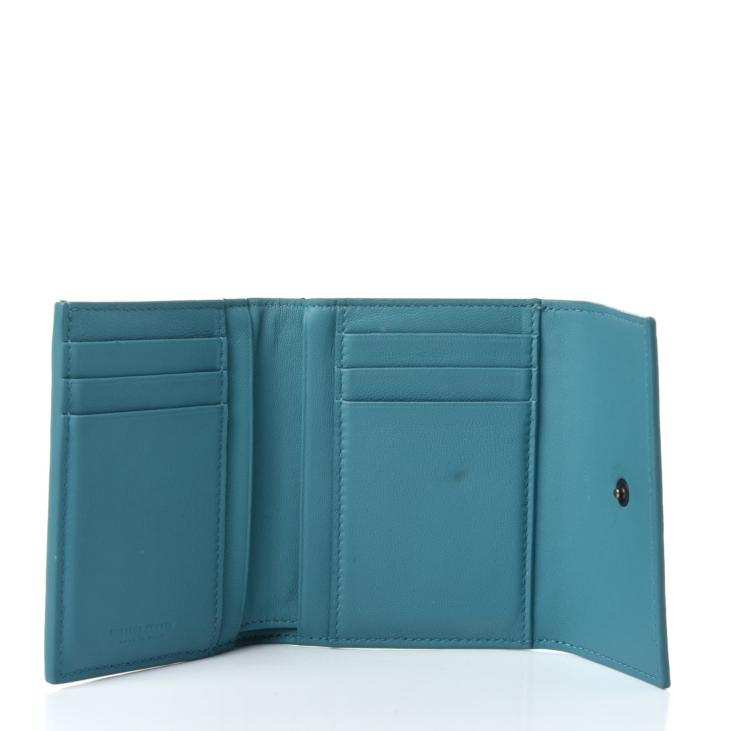 Bottega Veneta Nappa Intrecciato Trifold Wallet Lagoon 3 of 4