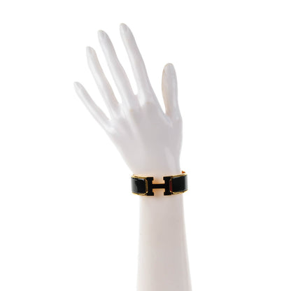 Hermes Enamel Wide Clic Clac H Bracelet PM Black 2 of 6