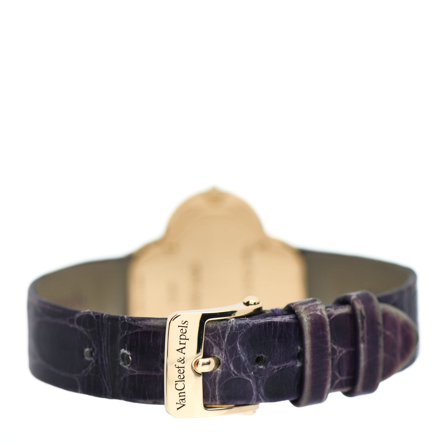 Van Cleef & Arpels 18K Yellow Gold Alligator Diamond Bezel Onyx 30mm Alhambra Talisman Quartz Watch 3 of 5