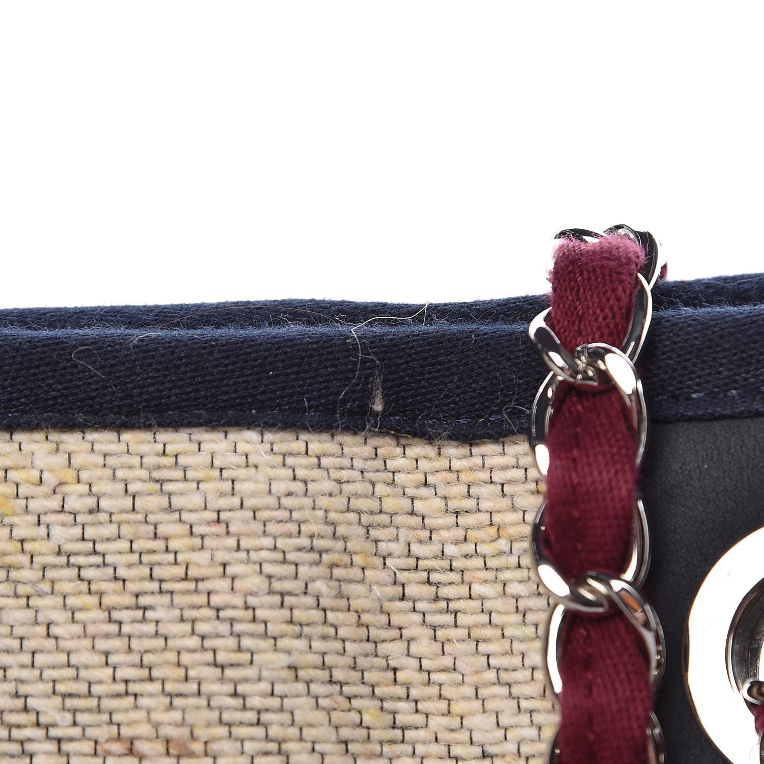 Chanel Striped Canvas Small Deauville Tote Beige 9 of 13