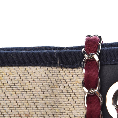 Chanel Striped Canvas Small Deauville Tote Beige 9 of 13
