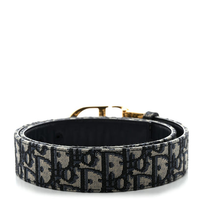 Christian Dior Oblique 30 Montaigne 35mm Belt 85 34 Blue 2 of 7