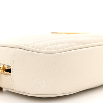 Saint Laurent Grain De Poudre Matelasse Monogram Mini Lou Camera Bag Crema Soft 8 of 9
